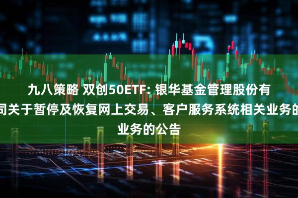 九八策略 双创50ETF: 银华基金管理股份有限公司关于暂停及恢复网上交易、客户服务系统相关业务的公告