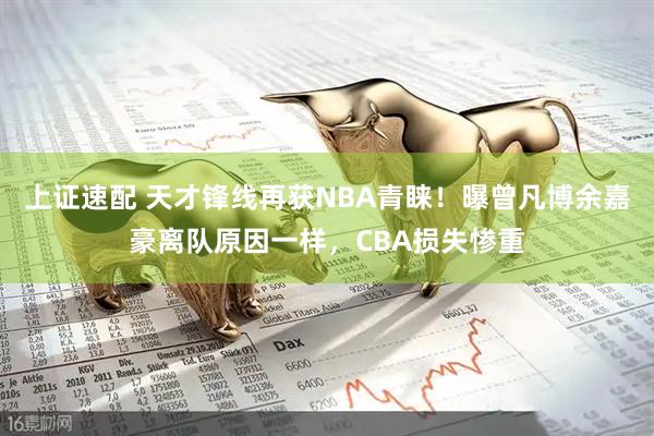 上证速配 天才锋线再获NBA青睐！曝曾凡博余嘉豪离队原因一样，CBA损失惨重
