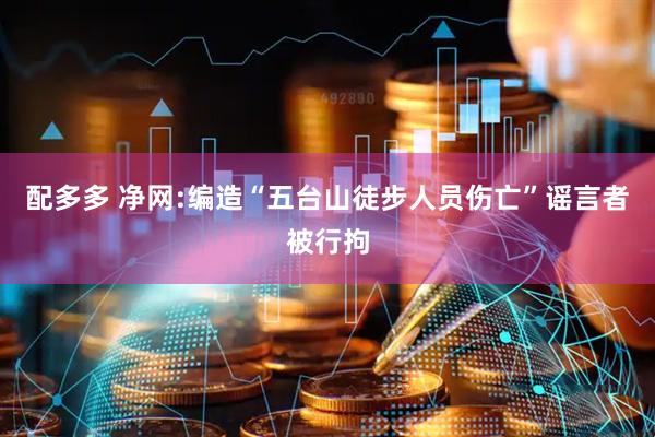 配多多 净网:编造“五台山徒步人员伤亡”谣言者被行拘