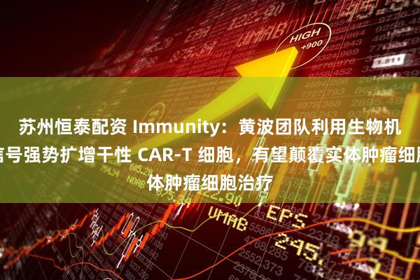 苏州恒泰配资 Immunity：黄波团队利用生物机械力信号强势扩增干性 CAR-T 细胞，有望颠覆实体肿瘤细胞治疗